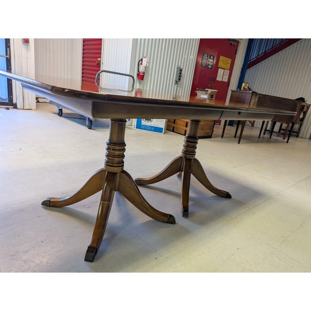 Midcentury L. & j.g. Stickley "Cherry Valley" Duncan Phyfe Dining Table For Sale - Image 12 of 14