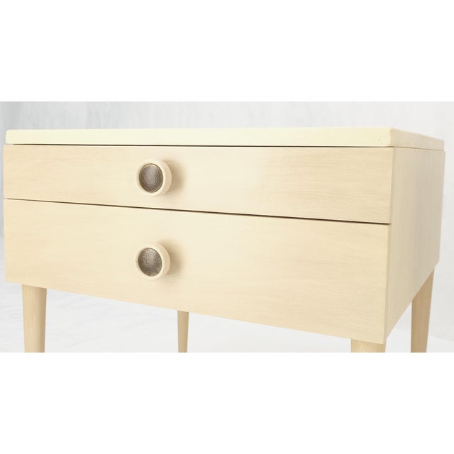 Mid-Century Modern Bleached Walnut Cork Tops Paul Frankl End Side Tables MINT! For Sale - Image 17 of 18