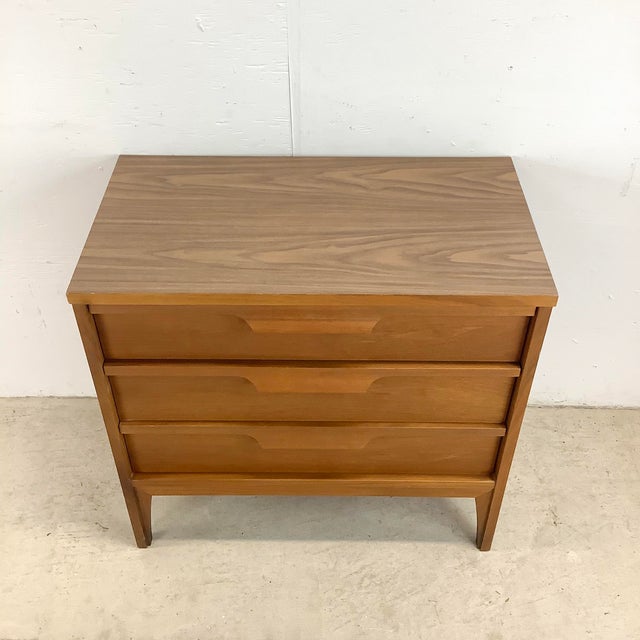 Mid-Century Modern Mid 20th Century Walnut 3-Drawer Chest For Sale - Image 3 of 12
