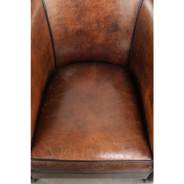 Vintage Sheepskin Club Armchair For Sale - Image 6 of 17