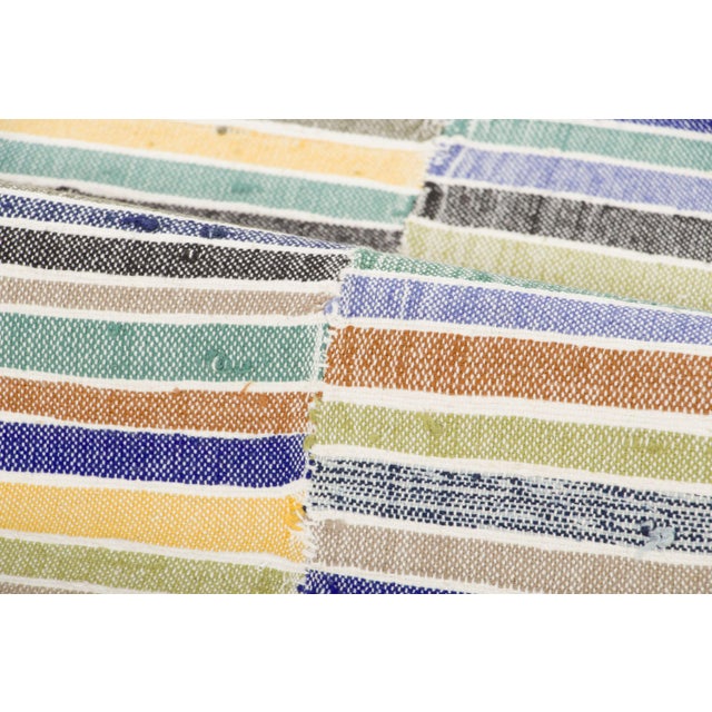 Vintage Panelled Kilim Wool Rug With Pastel Stripes by Rug & Kilim, 1950-1959 For Sale In New York - Image 6 of 9