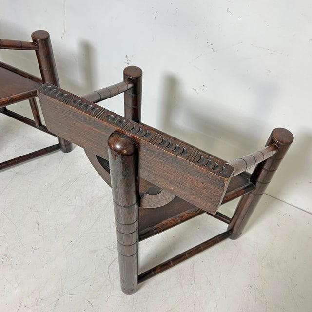 Circa Early 20th Century Antique Swedish Monk's Corner Chairs in Oak -- A Pair For Sale - Image 10 of 14