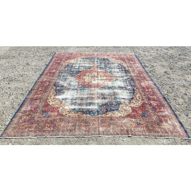 One of a kind hand made Oushak rug. This gorgeous hand knotted area rug is made in 1930's by Anatolian tribes. Collectible...