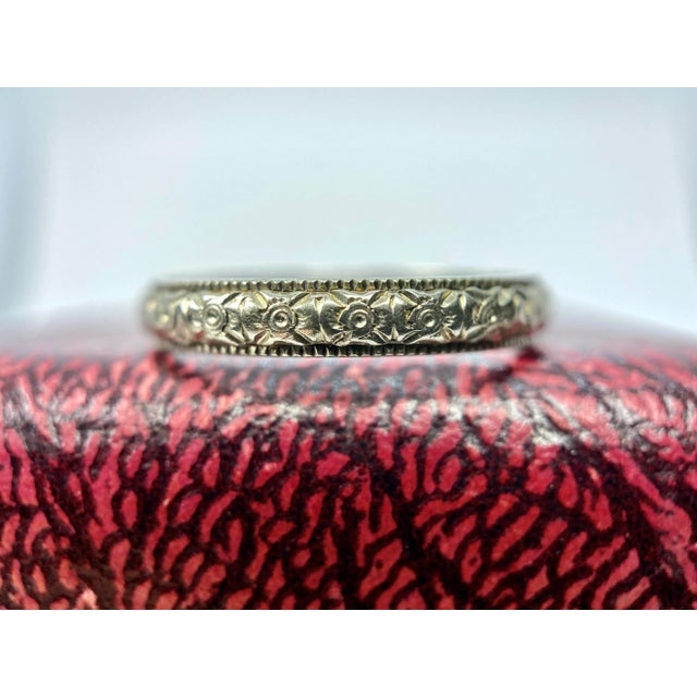 1930s 1930s Vintage White Gold Wedding Band, Size 7.75 For Sale - Image 5 of 5