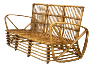 Mid-Century Reed & Wicker Sofa by Emilio Paoli, 1960s
