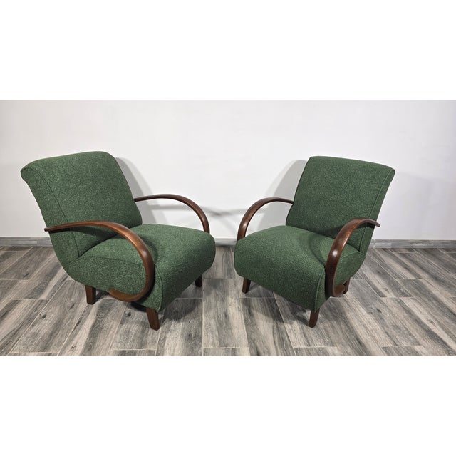 Lounge Chairs by Jindrich Halabala, 1940s, Set of 2 For Sale - Image 6 of 11