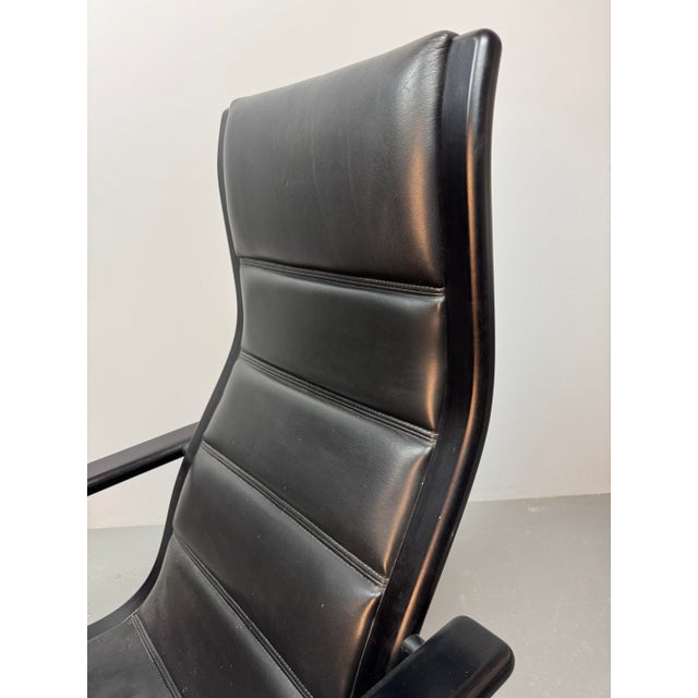 Mid-Century Modern Lamino Lounge Chair in Black Leather by Yngve Ekstrom, Denmark, 1970s For Sale - Image 6 of 8