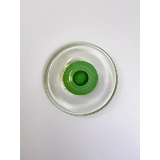 Modernist Green Sommerso Murano Glass Bowl, Italy, 1970s For Sale - Image 9 of 10