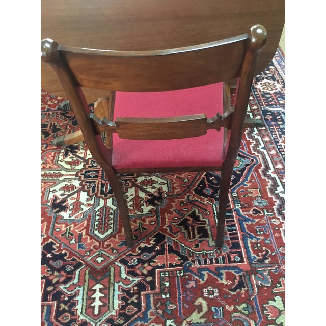Sheraton Style Mahogany Swing Leg Dining Room Table With Four Chairs For Sale - Image 10 of 12