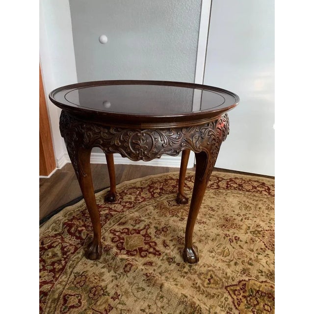 1910s Mahogany Table With Scrolled Apron and Ball and Claw Feet For Sale - Image 12 of 12