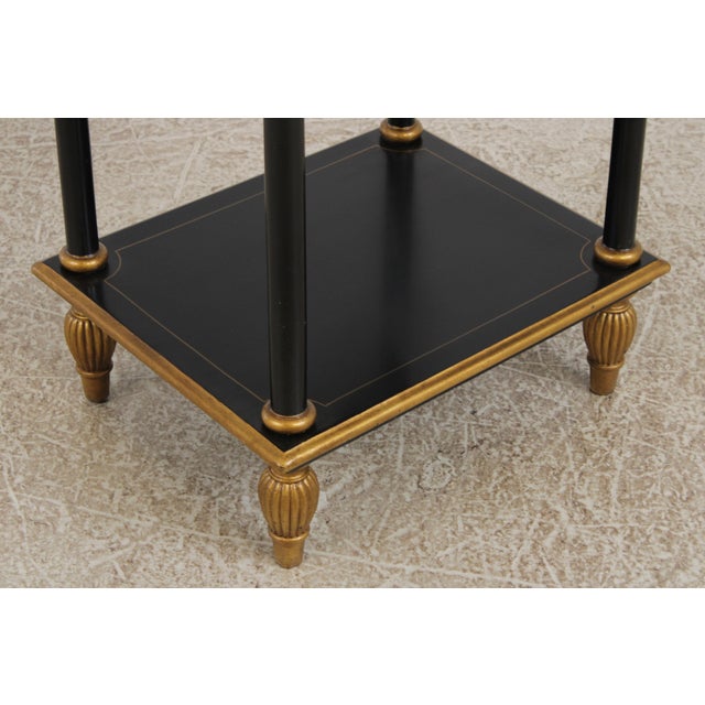 Regency Black & Gold 5 Tier Etagere Bookshelf For Sale - Image 13 of 14