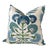 Thibaut “Tybee Tree” in Green and Blue Floral Down-Filled Lumbar Pillow 12" x 20" - Single For Sale