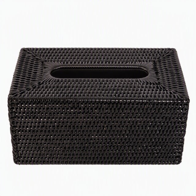 Artifacts Rattan Long Tissue Box, Tudor Black For Sale In Houston - Image 6 of 6