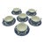 Vintage Crown Ducal Bristol Blue Transferware Teacups & Saucers – Set of 6 | English Chinoiserie China - 12 pcs For Sale