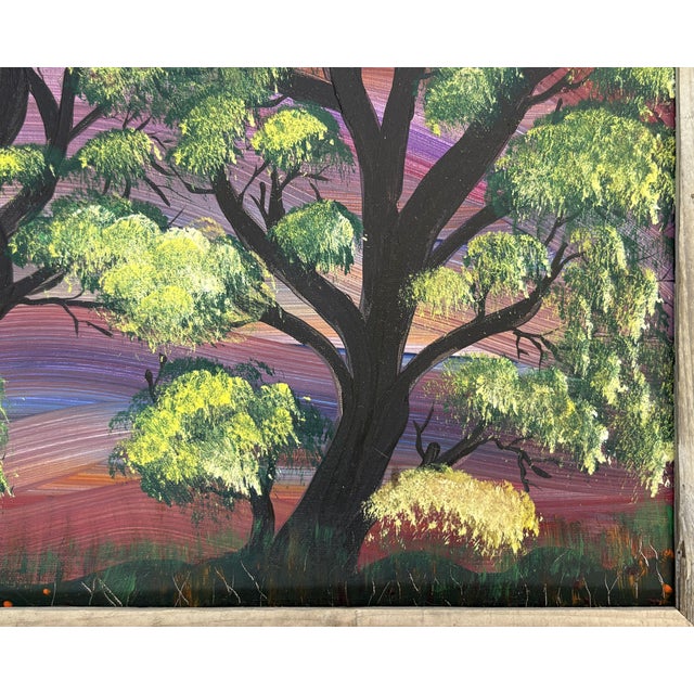 Original Signed and Framed Primitive Outsider Art Acrylic on Canvas by Ernie Faragoi (Florida, Present Day) For Sale - Image 4 of 12