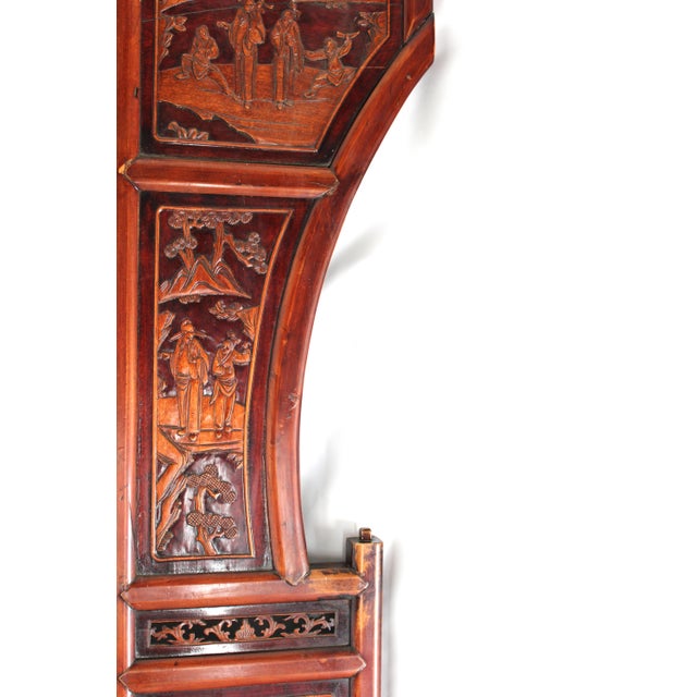 Wood Carved Scenic Wall Art / Panel Set Wisdom Harmony and Prosperity For Sale - Image 7 of 18