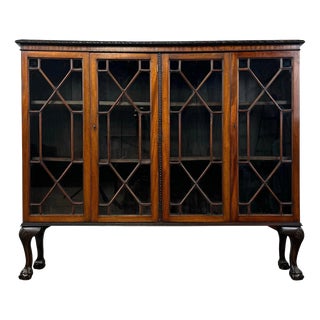 Antique Early 20th Century Mahogany Display Cabinet For Sale
