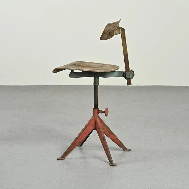 Vintage Scandinavian Workshop Chair by Odelberg & Olson, 1940s For Sale - Image 9 of 12