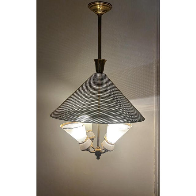 1950s Italian Yellow and Brass Pendant, 1950s For Sale - Image 5 of 11