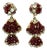 Vintage Red Glass Bead and Rhinestone Drop Earrings by Robert DeMario, 1950s, Set of 2 For Sale