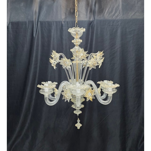 Murano Glass Floral Chandelier, 1980s For Sale - Image 15 of 15