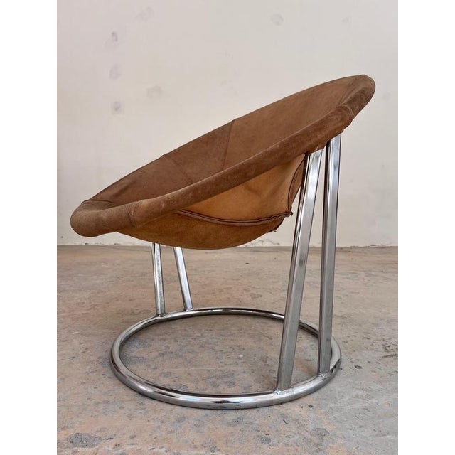 Balloon Sling Armchair in Brown Suede from Lusch & Co For Sale - Image 11 of 11