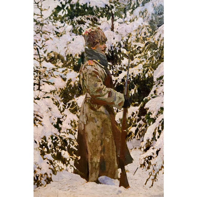 Mikhail Markelovich Guzhavin -Russian Cossack Soldier-1910s Oil Painting For Sale - Image 4 of 8
