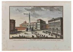 Giuseppe Vasi, Palazzo Pontificio sul Quirinale, Original Etching, 18th-Century