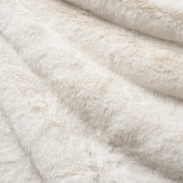 SAMPLE - Schumacher Timberline Faux Fur Fabric In Ivory For Sale