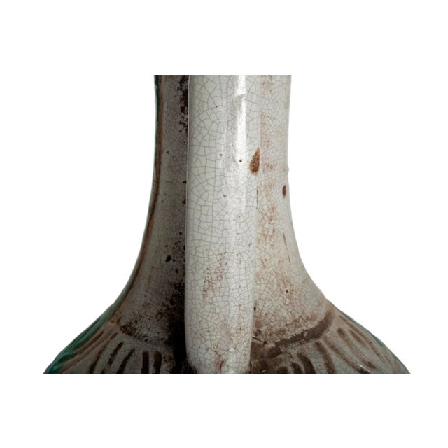 Aqua Mid 20th Century Moroccan Ceramic Urn For Sale - Image 8 of 11