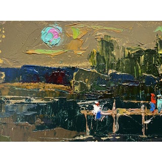 Oil Painting Romantic Get-Togethers by the River Oksana Ivanyuk For Sale