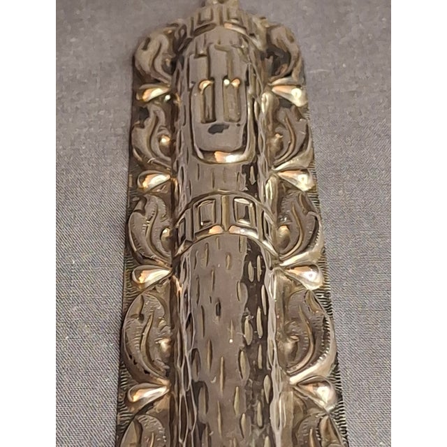 Sterling Silver 925 Repousse Mezuzah Case 6" Bark & Scrollwork For Sale - Image 4 of 13