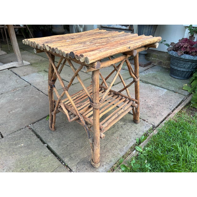 Vintage Rustic Adirondack Twig Accent Table For Sale - Image 4 of 8