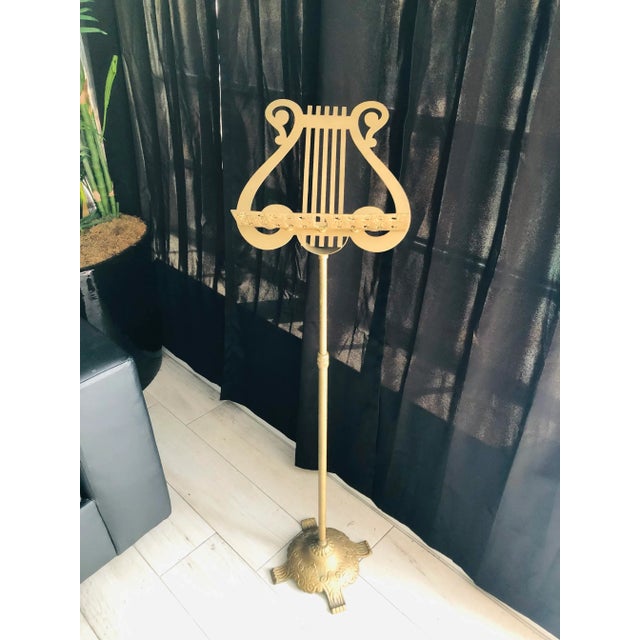 A gorgeous Victorian brass music stand,A classic piece beautiful accent late 19th Century, England.
