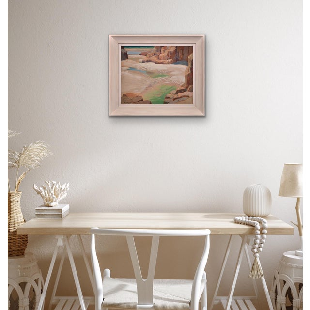 Stanley Horace Gardiner, Tide Pools, Porthcurno Beach, Cornwall. 1930s, Oil Painting, Framed For Sale - Image 13 of 18