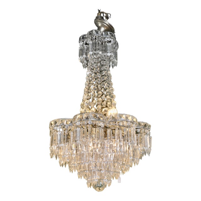 Vintage Crystal Chandelier, 1960s For Sale