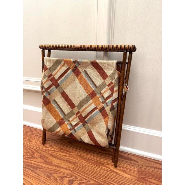 Mid-Century Modern Boho Chic Collapsible Sewing Basket/Magazine Rack For Sale - Image 10 of 12