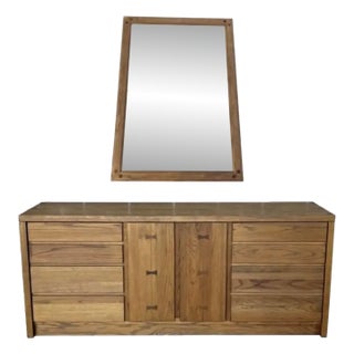 Mid 20th Century Modern BowTie Sideboard Credenza or Dresser by Russell Wright for Conant Ball With Matching Mirror For Sale