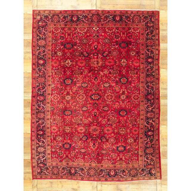Mid 20th Century Vintage Persian Malayer Rug, 08'08 X 11'07 For Sale - Image 9 of 10