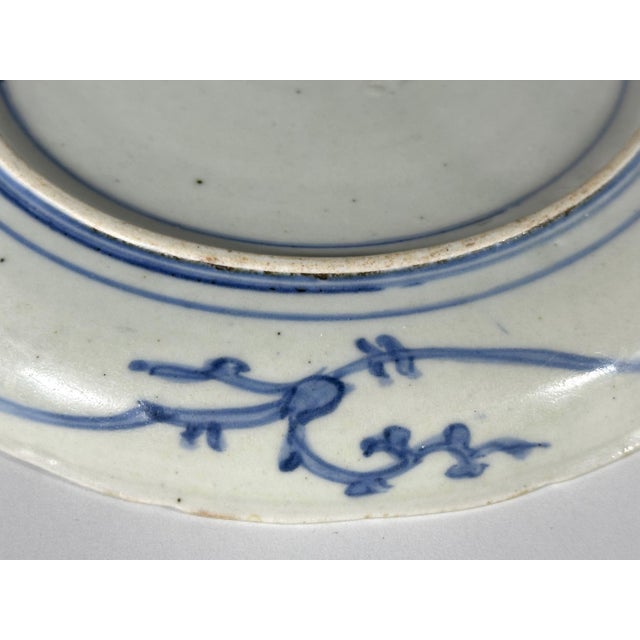 Blue Antique Japanese Imari Porcelain Dish: Ai-Kakiemon, Fuku Mark For Sale - Image 8 of 10