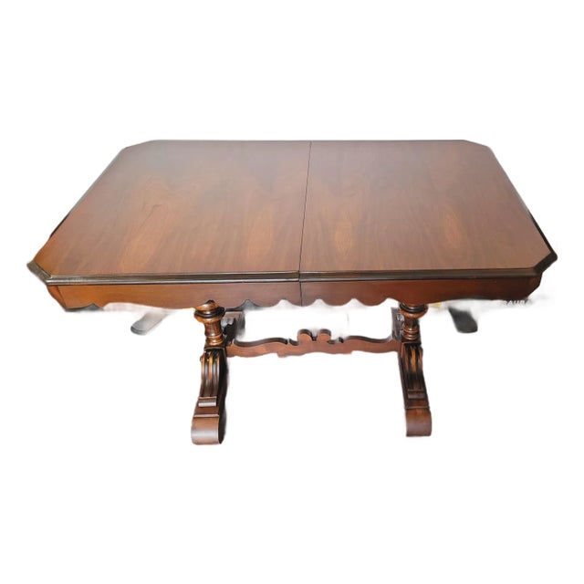 Antique 1930s Trestle Dining Table Spanish Revival For Sale