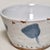 Handmade Flared Studio Pottery Bowl With Blue Botanical Brushstroke Pattern & Milky White Glaze For Sale - Image 12 of 13