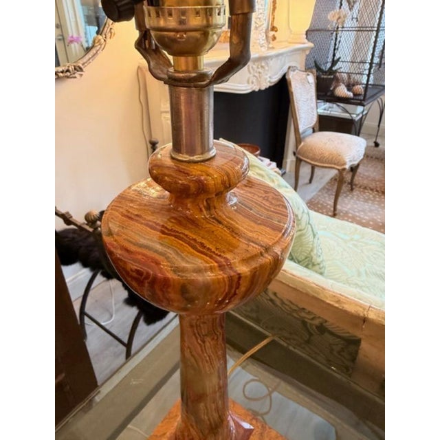 1970s Vintage Mexican Onyx Lamps - a Pair For Sale - Image 5 of 8