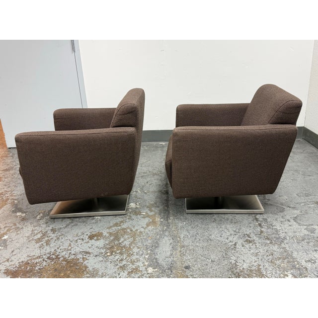Dellarobbia Dellarobbia Regis Swivel Lounge Armchairs, Pair For Sale - Image 4 of 12
