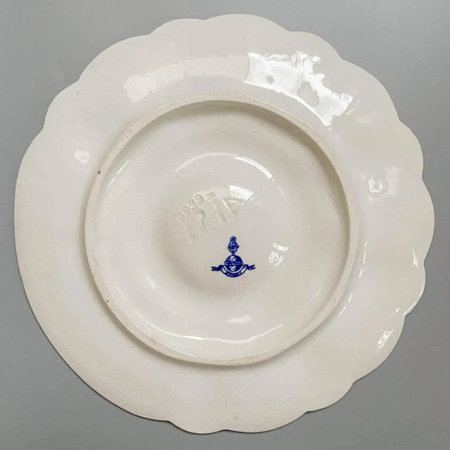 Victorian 19th Century English Minton Bombay Flow Blue Oyster Plate For Sale - Image 3 of 8
