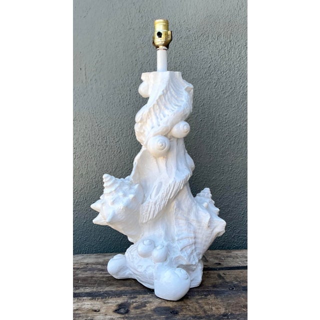 Vintage Sirmos Plaster Shell Lamp For Sale - Image 11 of 12