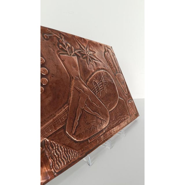 Mid-Century Italian Cubist Copper Sculpture Panel, 1950s For Sale - Image 12 of 18