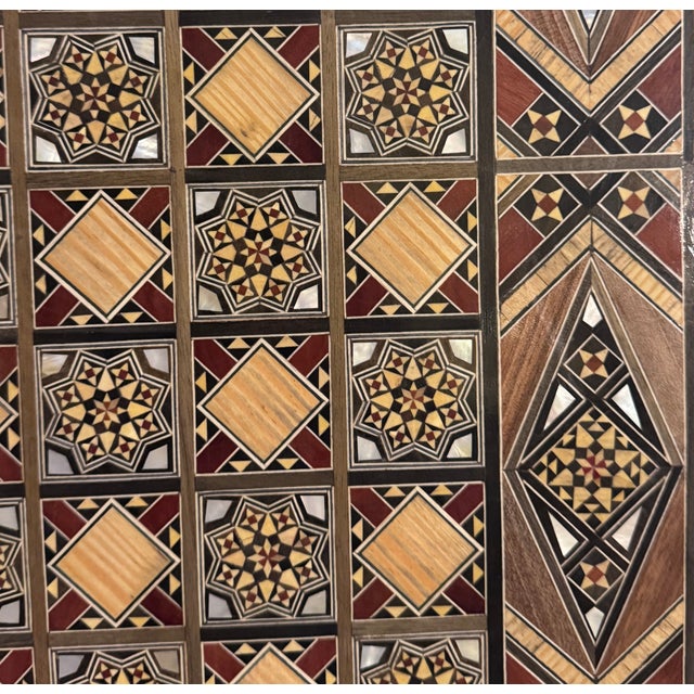 1990s 1990s Marquetry Wood Inlaid Backgammon & Chess Board For Sale - Image 5 of 5