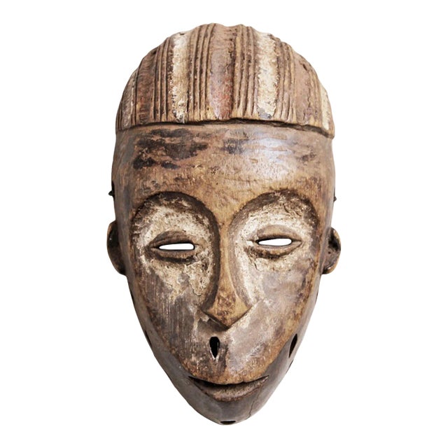 Vintage Tribal Lega Carved Wood Mask For Sale