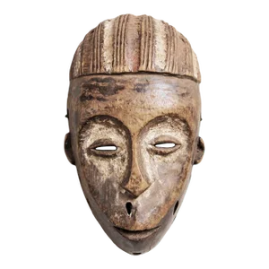 Vintage Tribal Lega Carved Wood Mask
